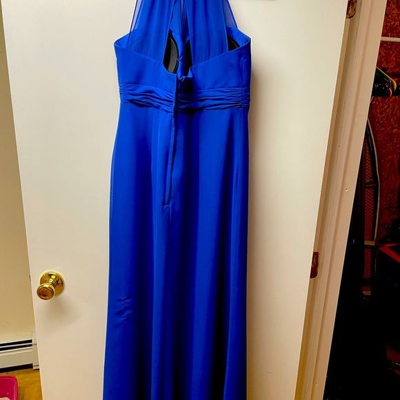 blue full length bridesmaids dress - Picture 3 of 4